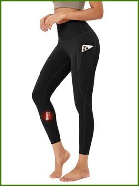 Fleece Lined High Waisted Yoga Pants with Pockets Thermal Leggings